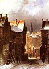 A Dutch Town in Winter by Charles Henri Joseph Leickert